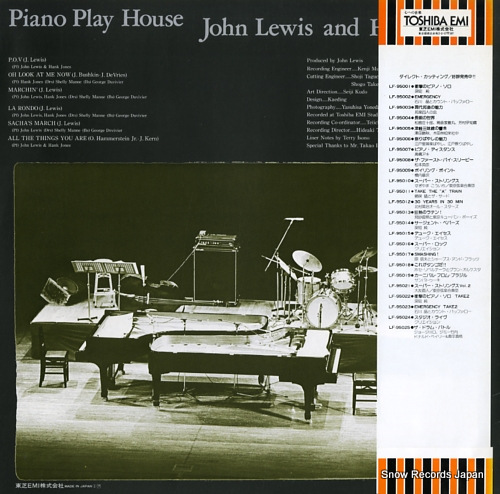 LEWIS, JOHN, AND HANK JONES piano play house LF-95026