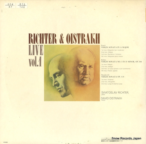 RICHTER, SVIATOSLAV / DAVID OISTRAKH richter & oistrakh live vol.1 VIC-5309