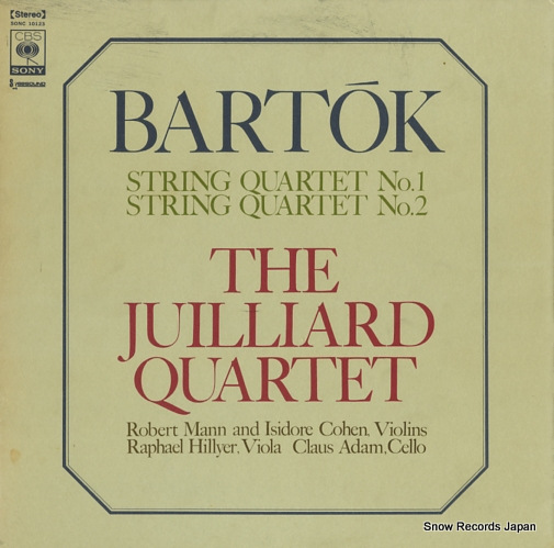 JUILLIARD QUARTET, THE bartok; string quartet no.1/no.2 SONC10123