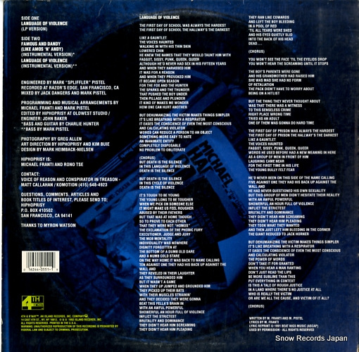 DISPOSABLE HEROES OF HIPHOPRISY, THE language of violence 162-440551-1