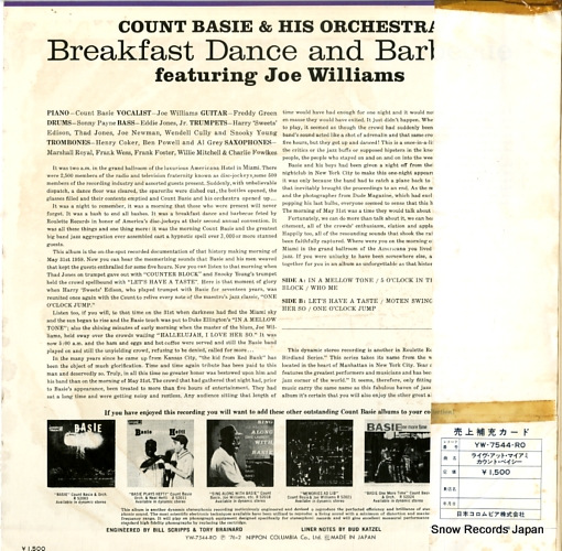 BASIE, COUNT breakfast dance and barbecue YW-7544-RO