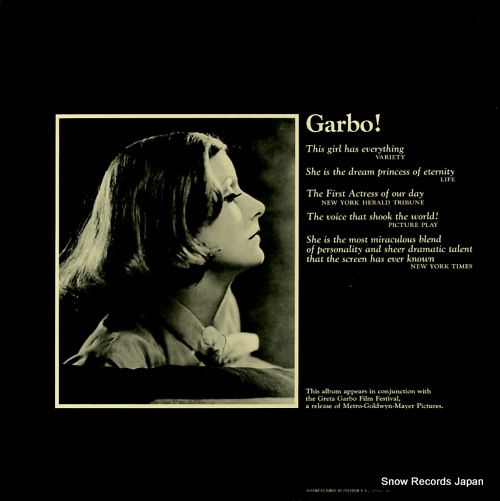 GARBO, GRETA garbo! MMF1016