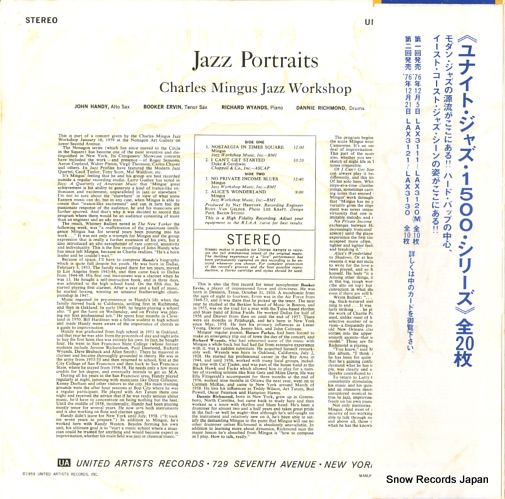 MINGUS, CHARLES jazz portraits LAX3124