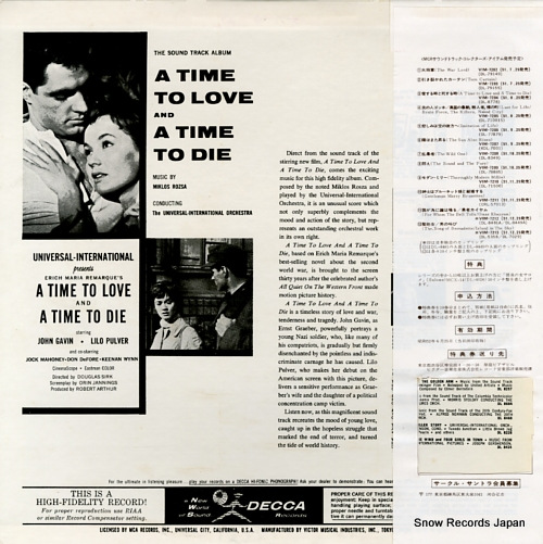 ROZSA, MIKLOS a time to love and a time to die VIM-7204