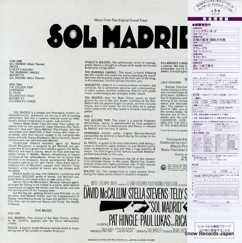 SCHIFRIN, LALO sol madrid 25MM9041