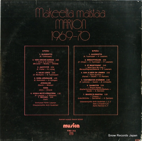 RUNG, MARION makeelta maistaa marion 1969-70 FMU313