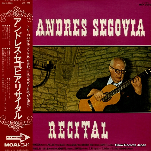 SEGOVIA, ANDRES an andres segovia recital MCA-2009