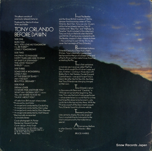 トニー・オーランド before dawn BG33785