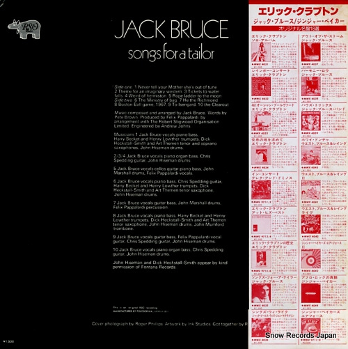 BRUCE, JACK songs for a tailor MWX4035