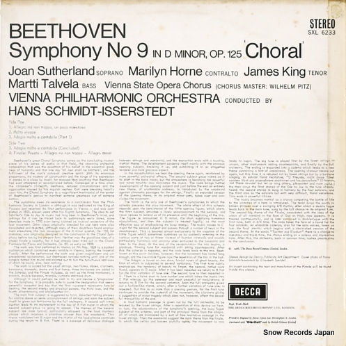 SCHMIDT-ISSERSTEDT, HANS beethoven; symphony no.9 