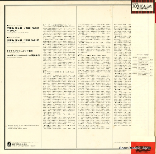 TENNSTEDT, KLAUS mendelssohn; symphony no.4 in a 