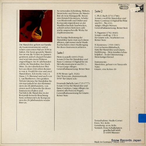HARST, DORIS, AND REINER STUTZ duo concertante FSM53752