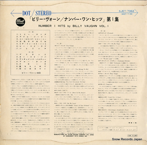 VAUGHN, BILLY number 1 hits SJET7362