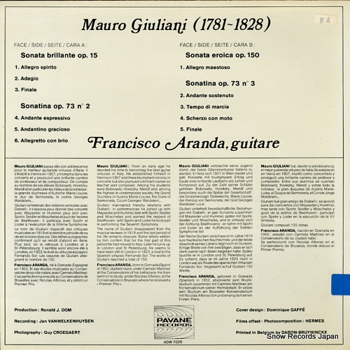 ARANDA, FRANCISCO giuliani; sonates & sonatines ADW7026