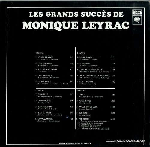 LEYRAC, MONIQUE les grands succes de GFS-90009