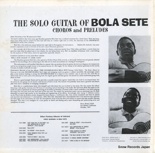 ܥ顦 the solo guitar of bola sete FANTASY8369