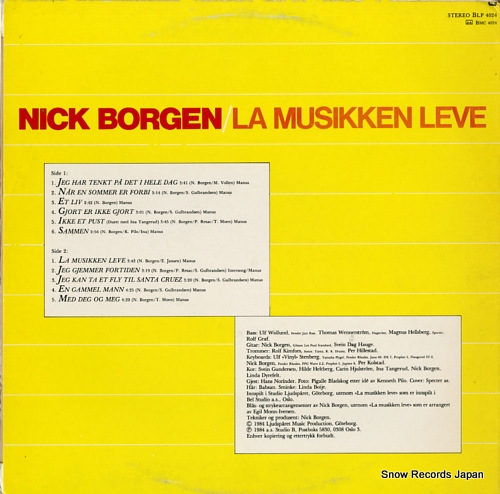 BORGEN, NICK la musikken leve BLP4024