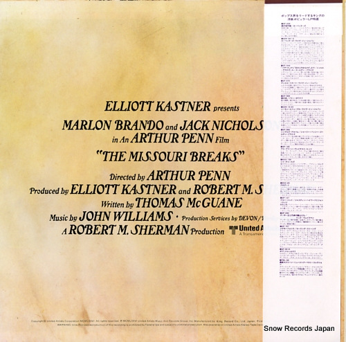 WILLIAMS, JOHN the missouri breaks FML58