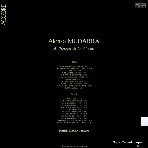PATRICK GAUDI mudarra; la vihuela ACC140051