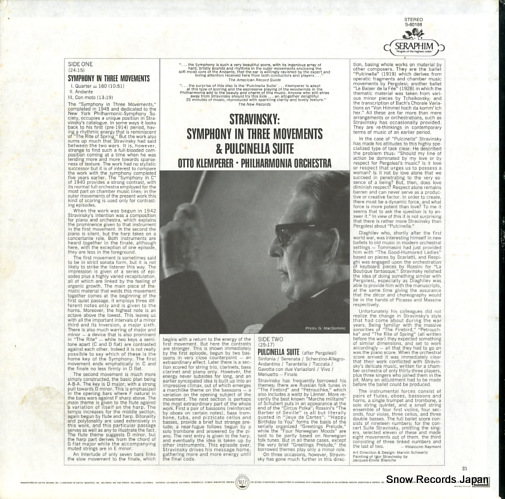åȡڥ顼 stravinsky; symphony in three movements & pulcinella suite S-60188