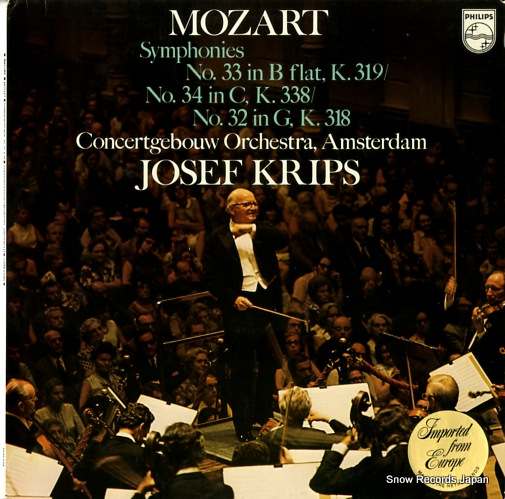 KRIPS, JOSEF mozart; symphonies no.33/no.34/no.32 6500526