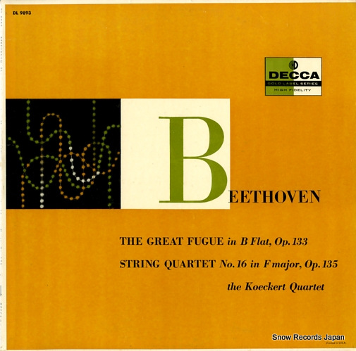 åȸڻͽ beethoven; the great fugue in b flat/string quartet no.16 DL9893