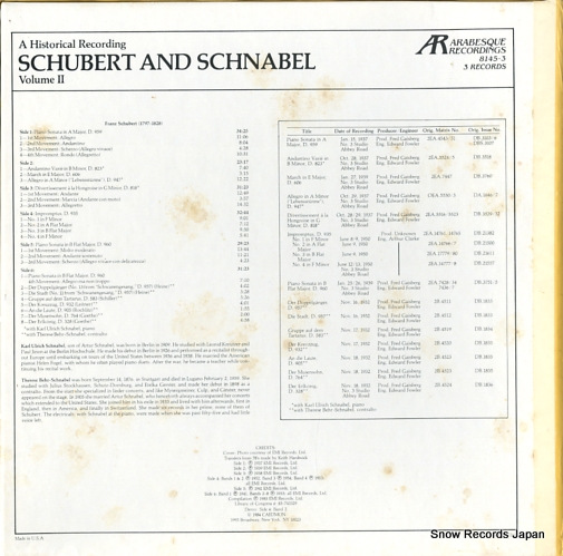 SCHNABEL, ARTUR schubert and schnabel vol.2 8145-3