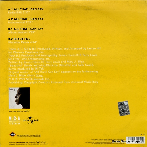 BLIGE, MARY J. all that i can say K15