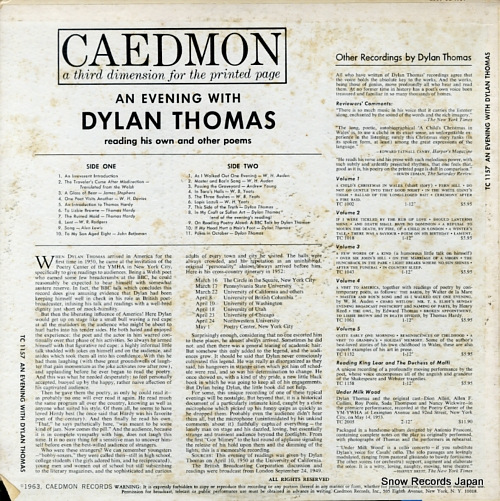 THOMAS, DYLAN an evening with dylan thomas TC1157