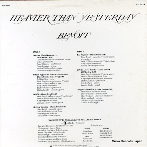 BENOIT, DAVID heavier than yesterday AVI6025