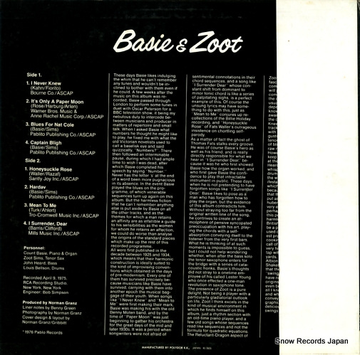 BASIE, COUNT, AND ZOOT SIMS basie & zoot MW2171