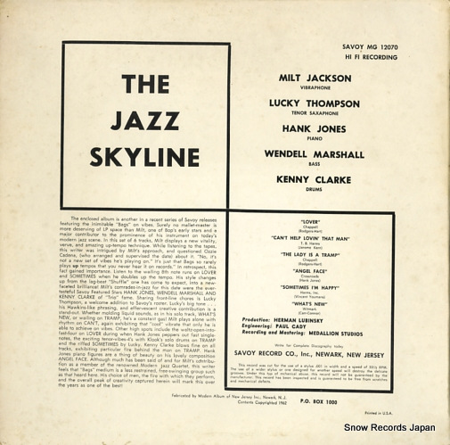 JACKSON, MILT the jazz skyline MG12070