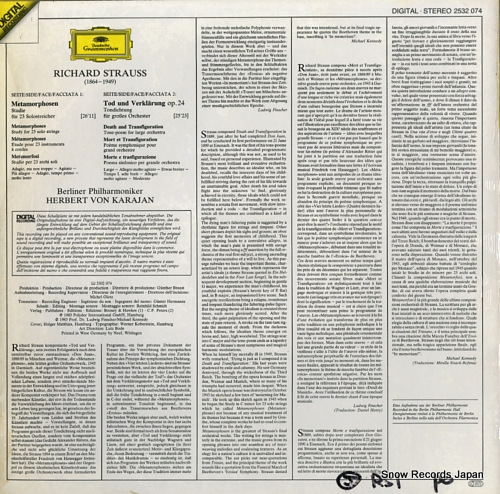 KARAJAN, HERBERT VON strauss; metamorphosen / tod und verklarung (death and transfiguration) 2532074