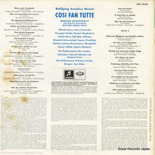 BOHM, KARL mozart; cosi fan tutte SMC80852