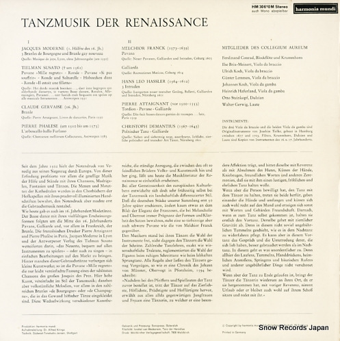 V/A tanzmusik der renaissance HM30610M