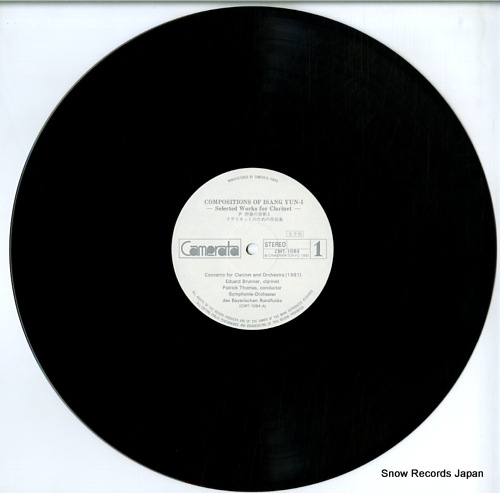 YUN, ISANG compositions of isang yun-1 selected works for clarinet CMT-1084