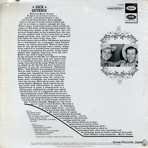 GUTHRIE, JACK jack guthrie and his greatest songs T2456