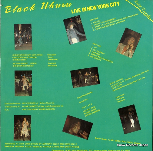 UHURU, BLACK live in new york ciry RBU88000