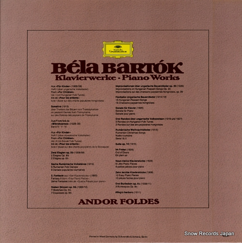 FOLDES, ANDOR bartok; piano works 2740232