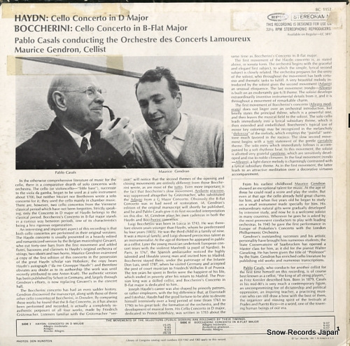 GENDRON, MAURICE haydn; cello concerto in d major BC1152