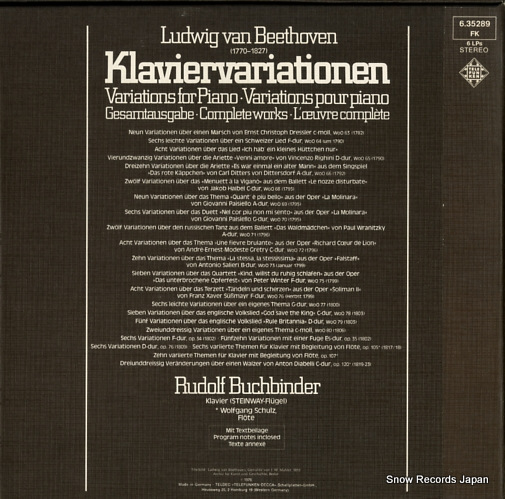 BUCHBINDER, RUDOLF beethoven; klaviervariationen/variations for piano/pour piano 6.35289