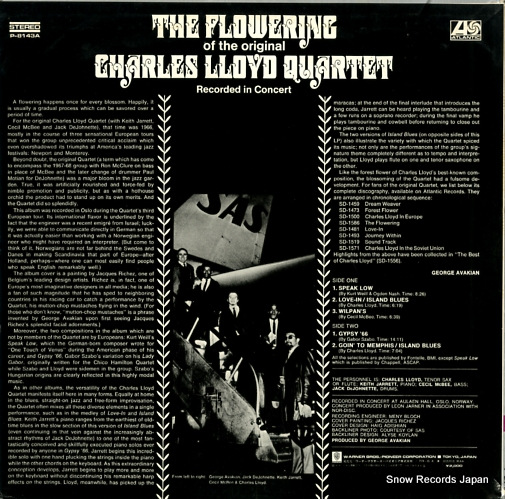 CHARLES LLOYD QUARTET, THE the flowering P-8143A