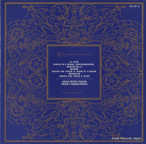 BUSCH, ADOLF bach; sonata in d minor GR-2210