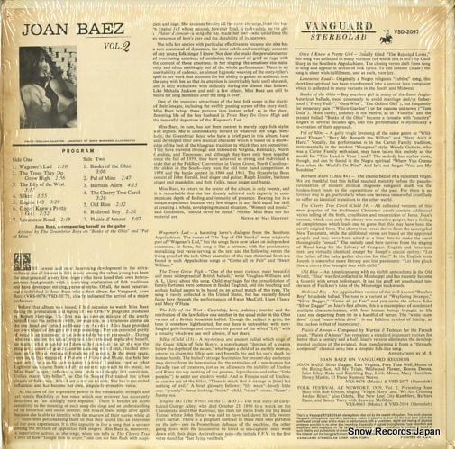 BAEZ, JOAN joan baez vol.2 VSD-2097