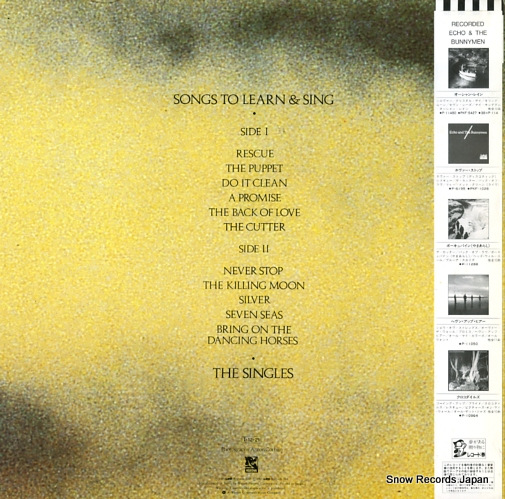 ECHO AND THE BUNNYMEN songs to learn & sing P-13224