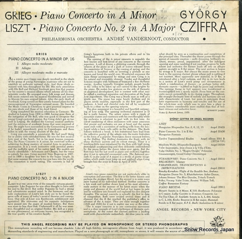 CZIFFRA, GYORGY greig concerto in a minor ANG35738