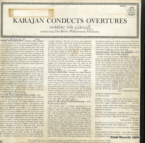 KARAJAN, HERBERT VON karajan conducts overtures 35950