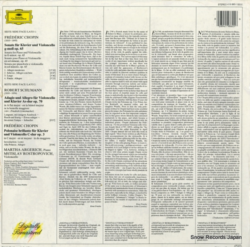 ROSTROPOVICH, MSTISLAV / MARTHA ARGERICH chopin; cellosonate op.65 419860-1
