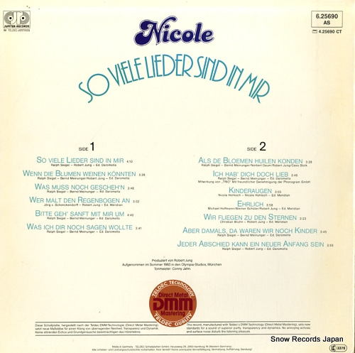 NICOLE so vielle lieder sind in mir 6.25690