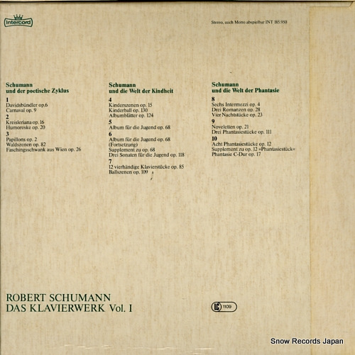 DEMUS, JORG schumann; complete works for piano vol.1 INT185.950